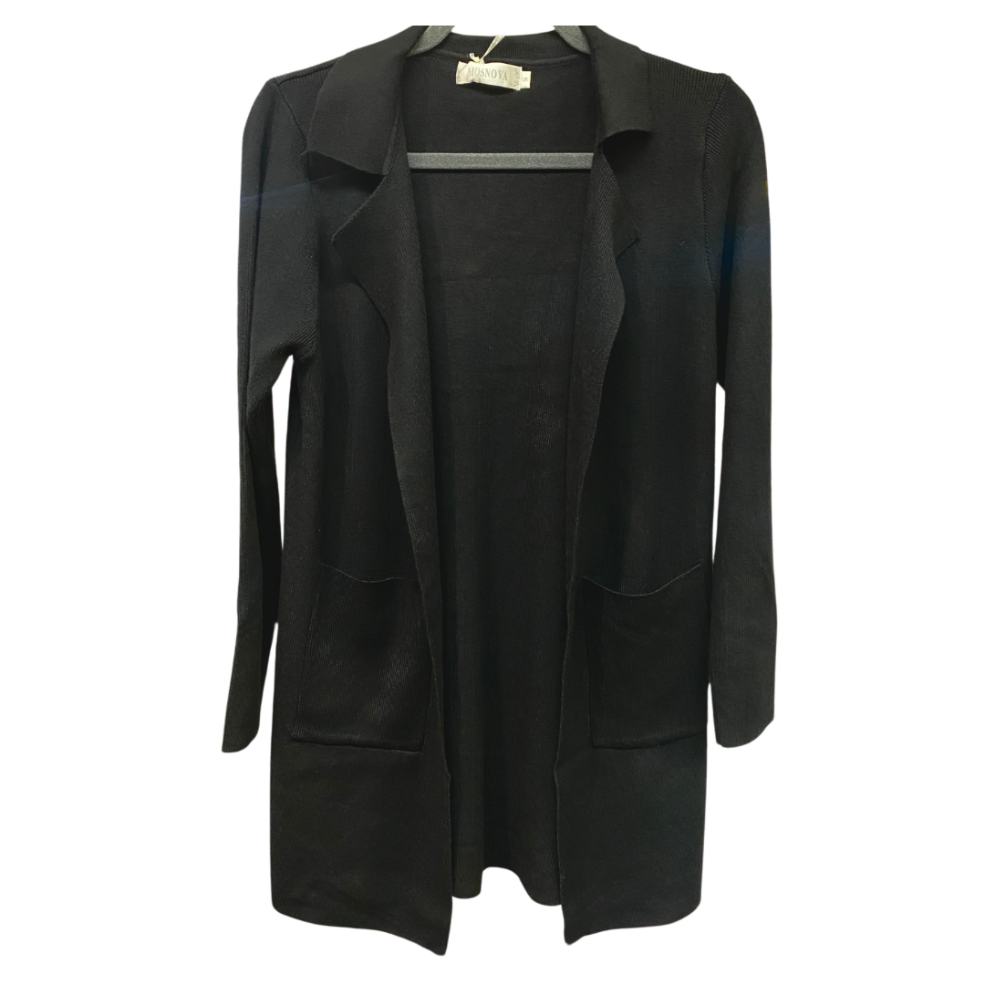 Black open cardigan best sale