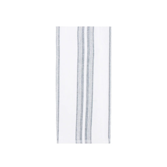 Bistro Stripe Single Terry Reverse Towel - Blue