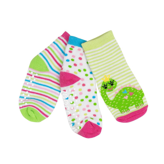 Baby and Toddler Socks 0-24 mos (3 Pairs) - Dai the Dinosaur