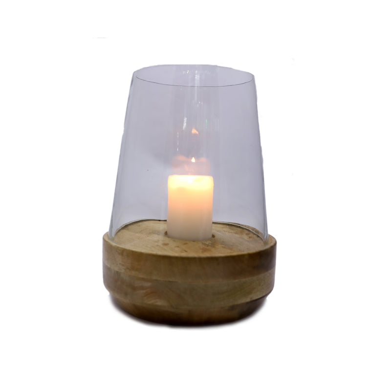 Grove Candle Holder with Wooden Base **Store Pick-up Only**