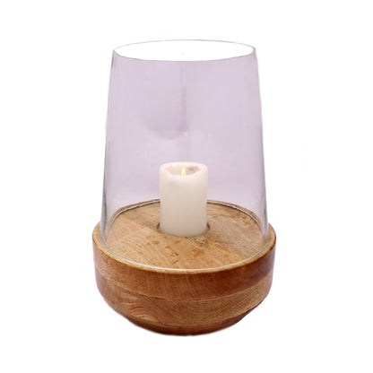 Grove Candle Holder with Wooden Base **Store Pick-up Only**