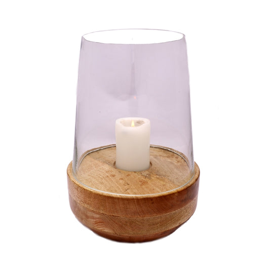 Grove Candle Holder with Wooden Base **Store Pick-up Only**