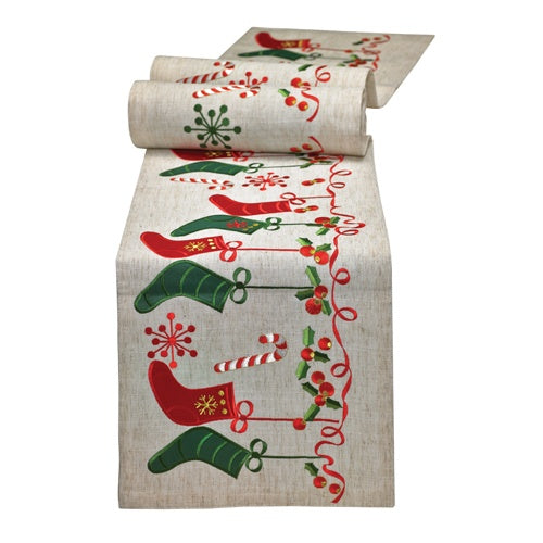 Stockings Table Runner 13" x 72"