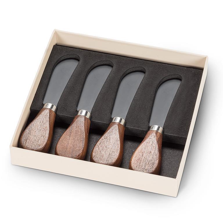 Walnut Handled Spreader Knives - Boxed Set of 4