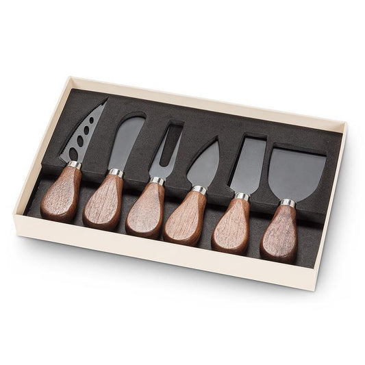 Walnut Handled Cheese Knives Set of 6