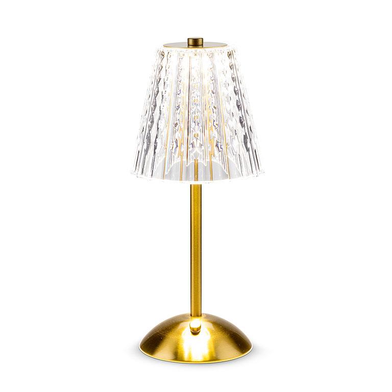 Crystal Shade LED Table Light Gold