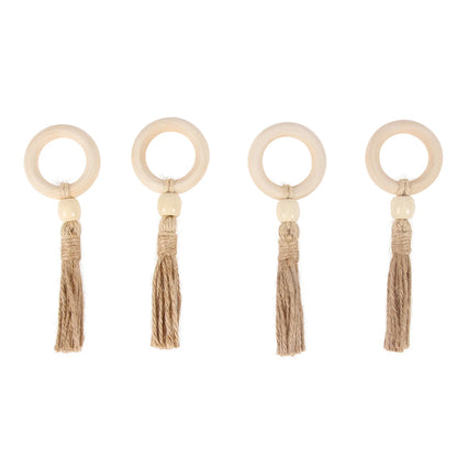 Tassel Napkin Ring Natural (s/4)