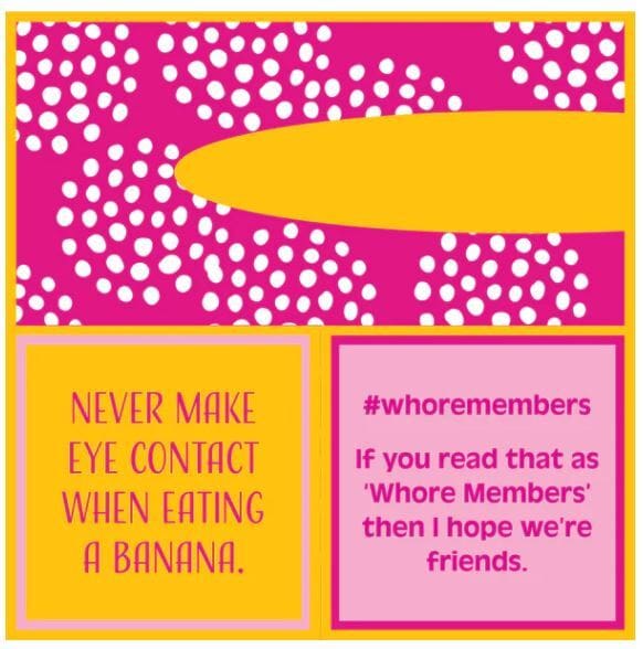 Humorous Reversible Cocktail Napkin Whore Members