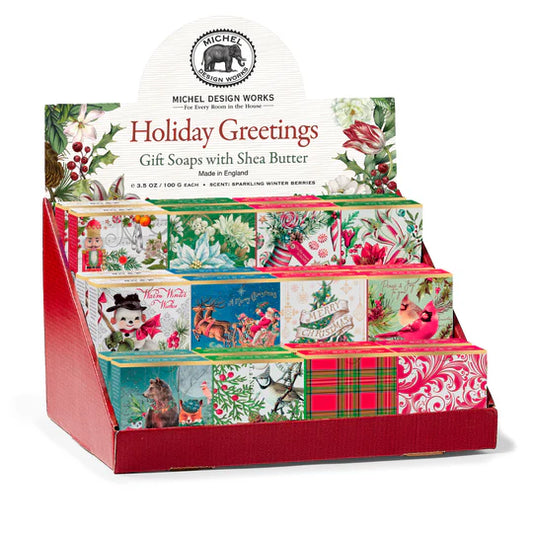 Michel Design Works Holiday Greeting Mini Soaps- Assorted