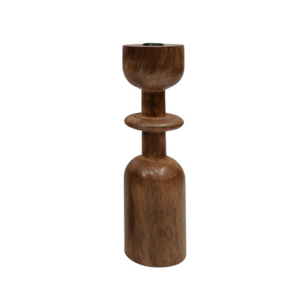 Natural Wooden Taper Candle Holder (2 Sizes)