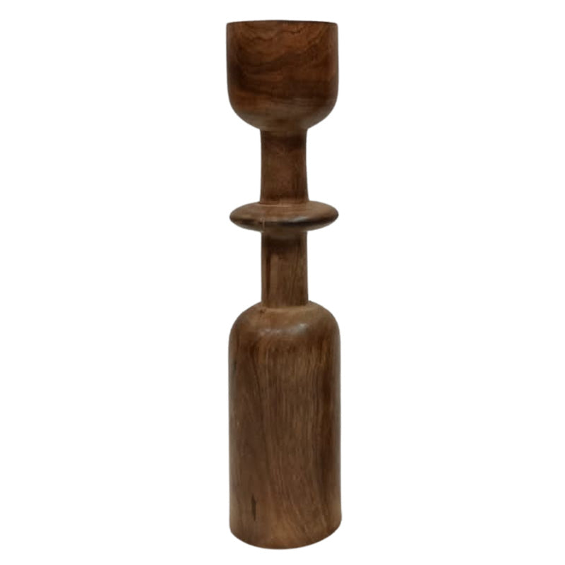 Natural Wooden Taper Candle Holder (2 Sizes)