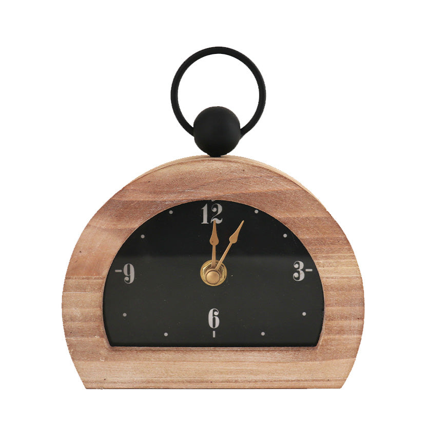 Wood and Metal Table Clock