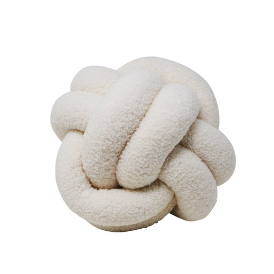 Knot Cushion Faux Shearling - White