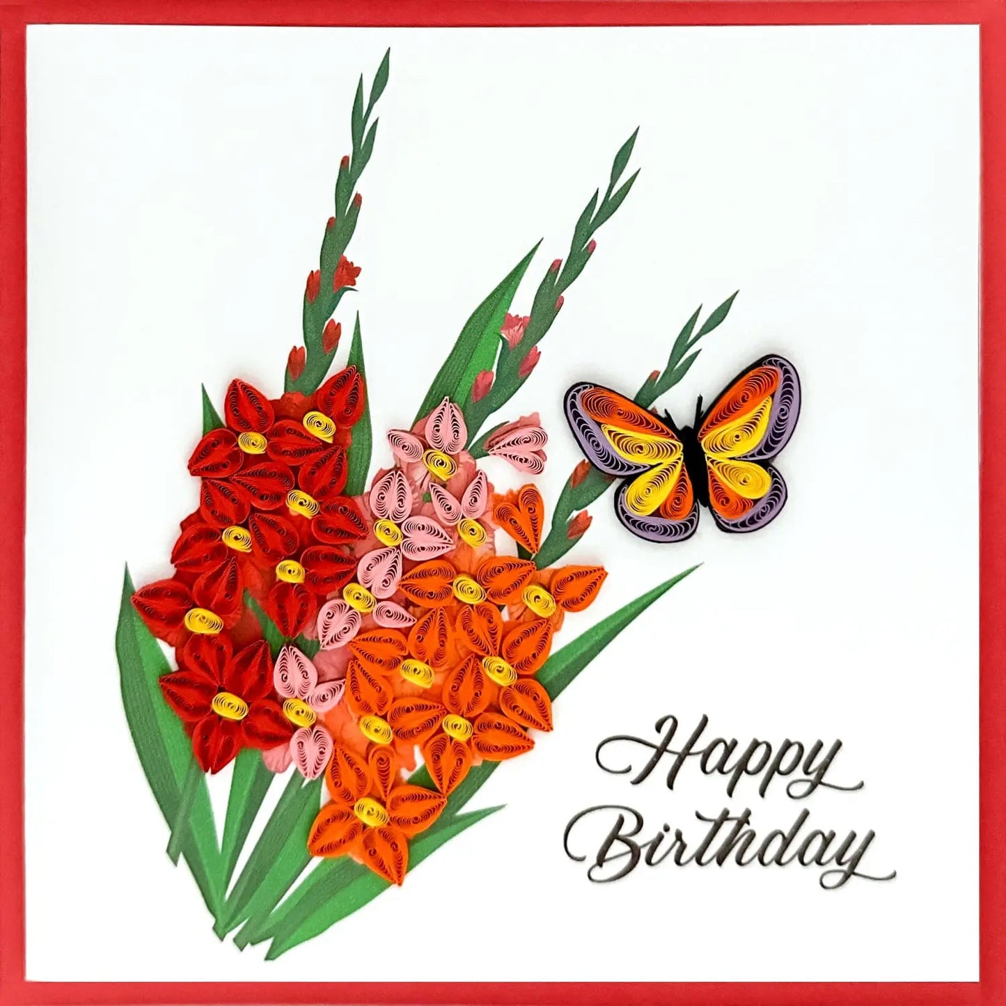 Quilling Floral Butterfly - Birthday Card