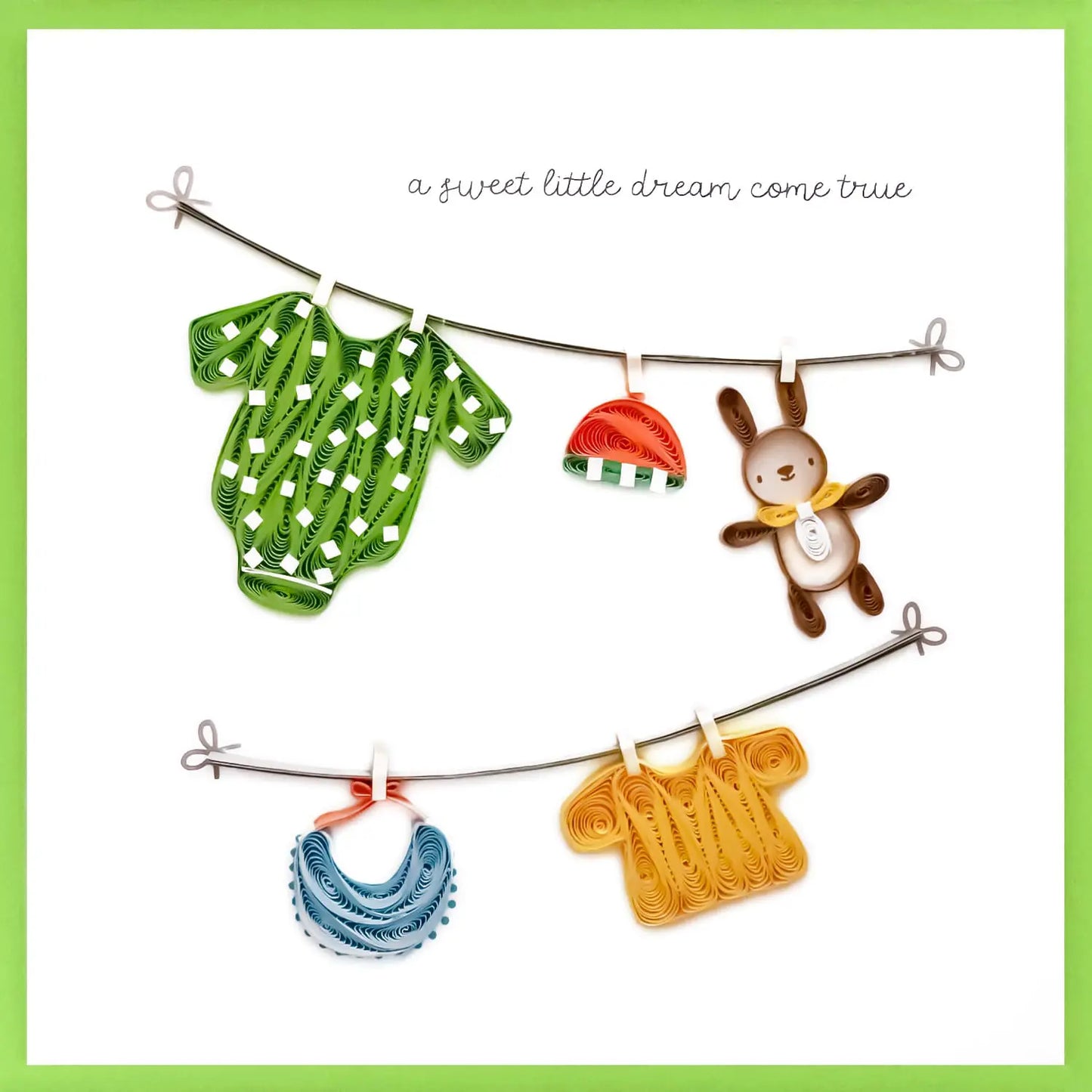 Quilling Baby Clothesline - New Baby Card