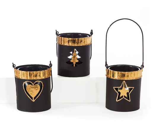 Black and Gold Tea-Light Holder (Assorted)