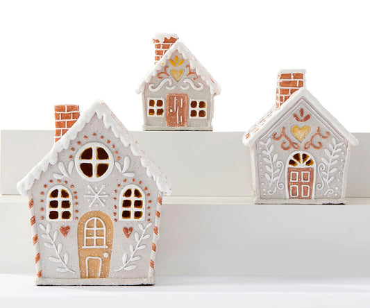 LED Gingerbread Houses Set of Three