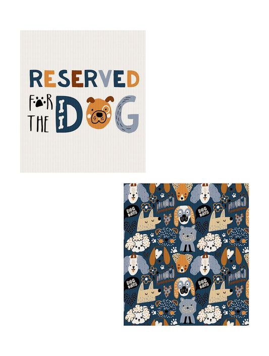 Dog Sentiment Reusable Dish Cloth s/2