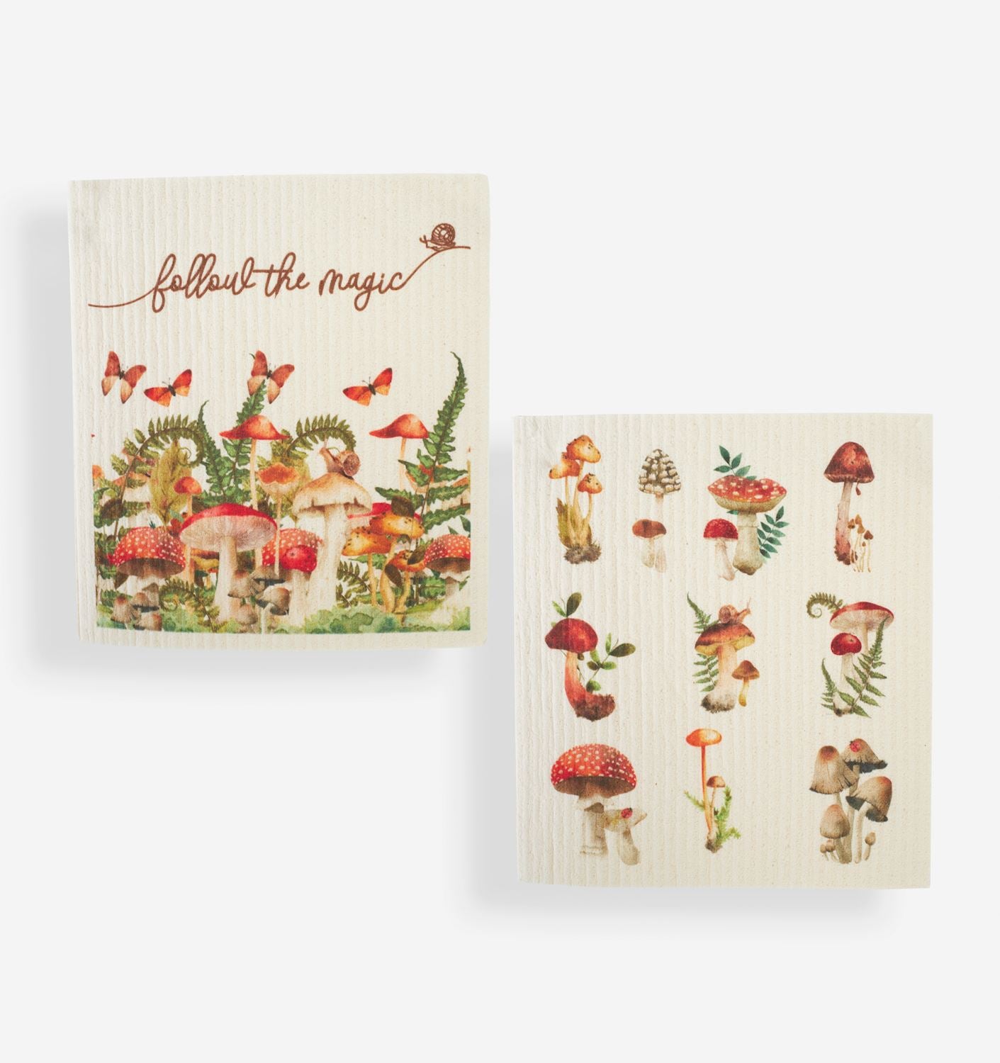 Mushroom Reusable Dish Cloth s/2