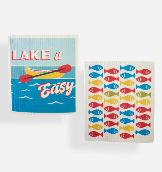 Lake Life Reusable Dish Cloth s/2