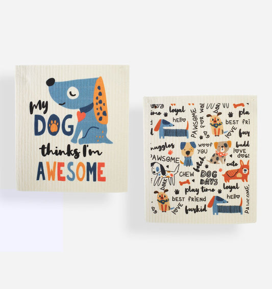 Dog Reusable Dish Cloth s/2