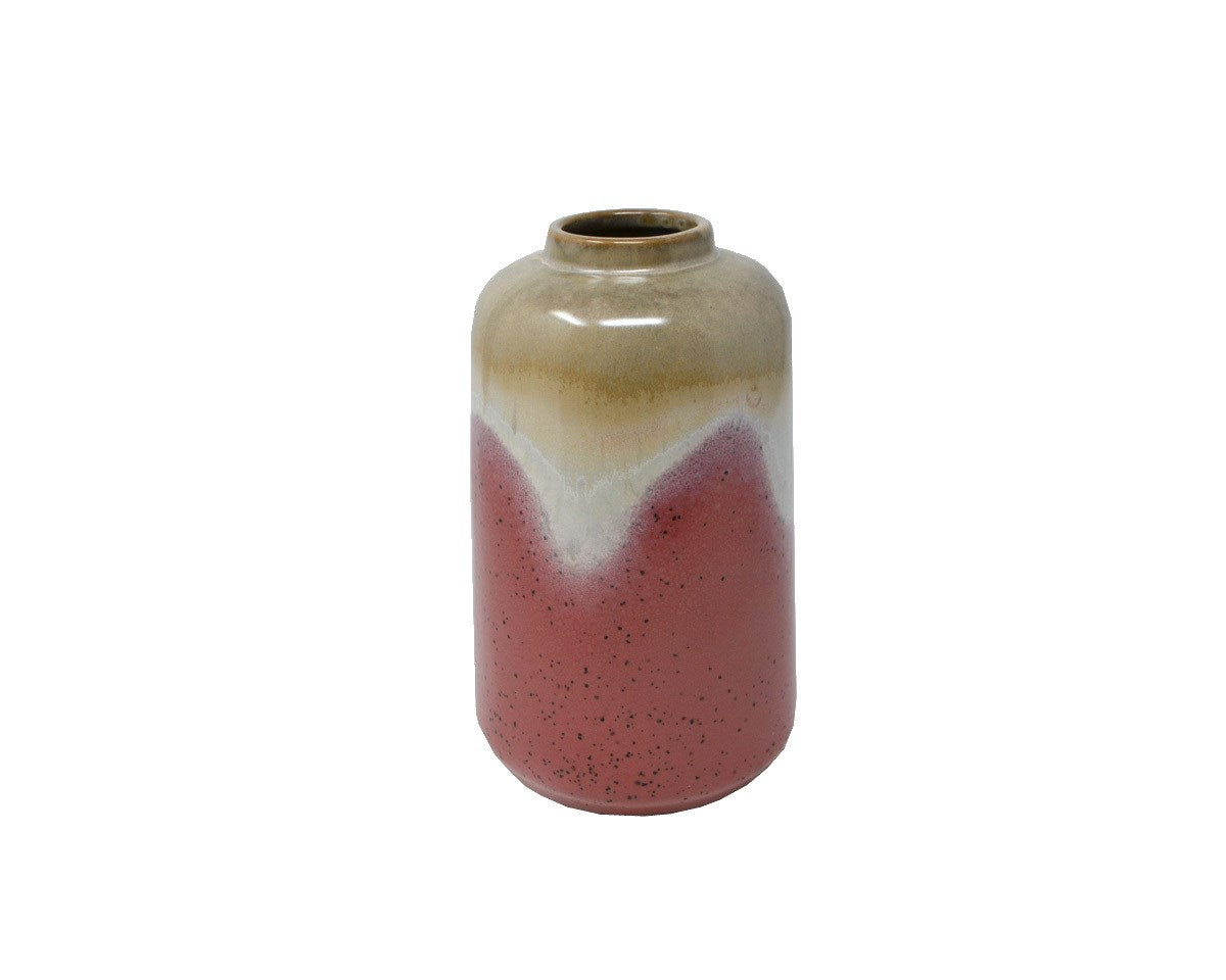 Tall Pink and Taupe Vase