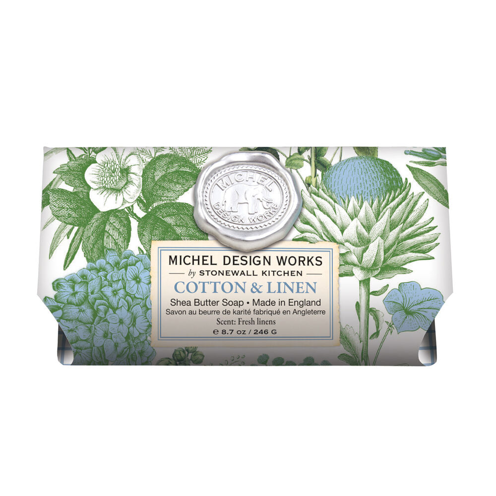 Michel Design Works Large Bath Soap Bar - Cotton and Linen