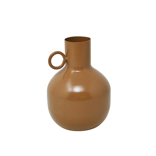 Metal Vase with 1 Handle - Taupe