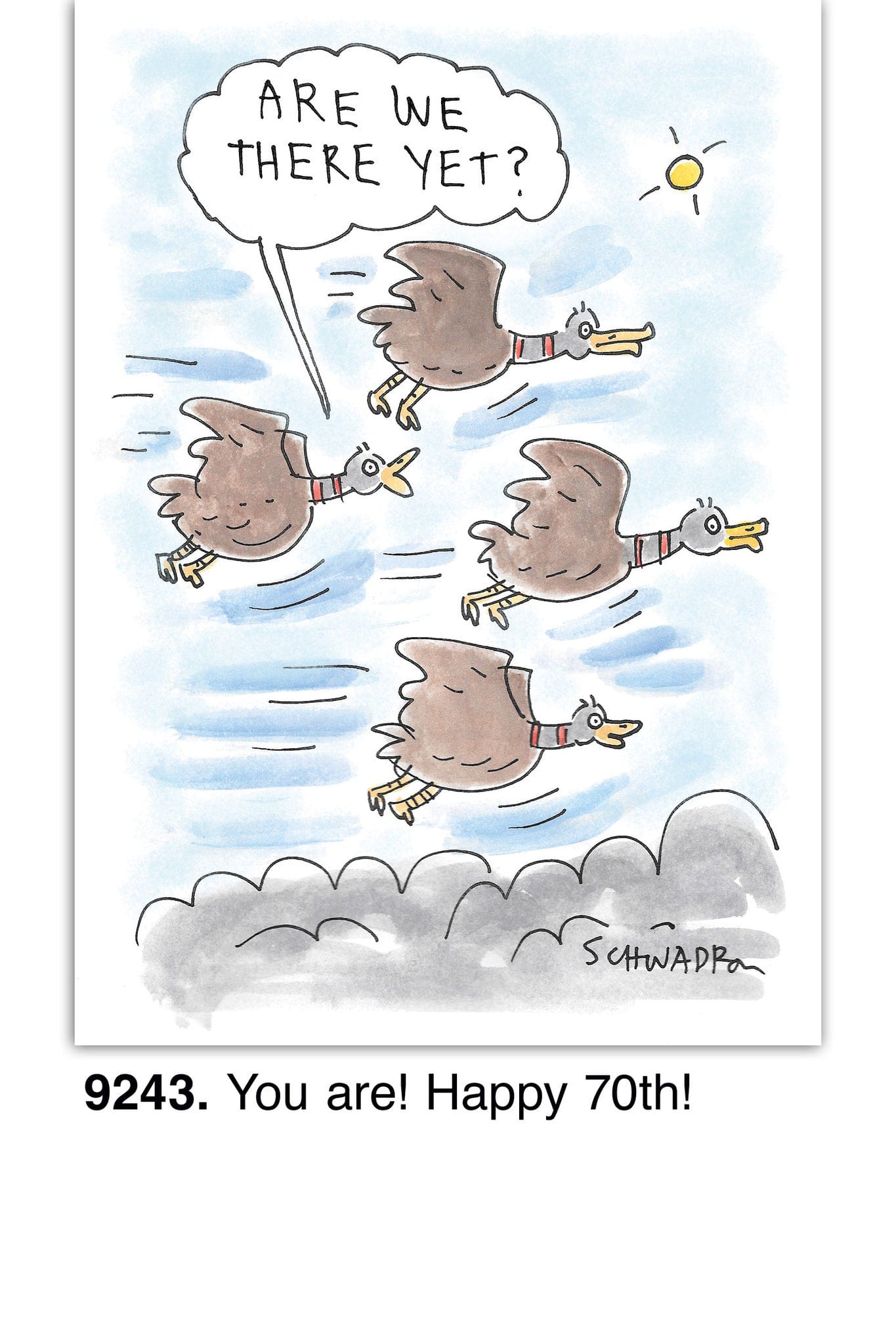 70th Birthday Card - Are We There Yet