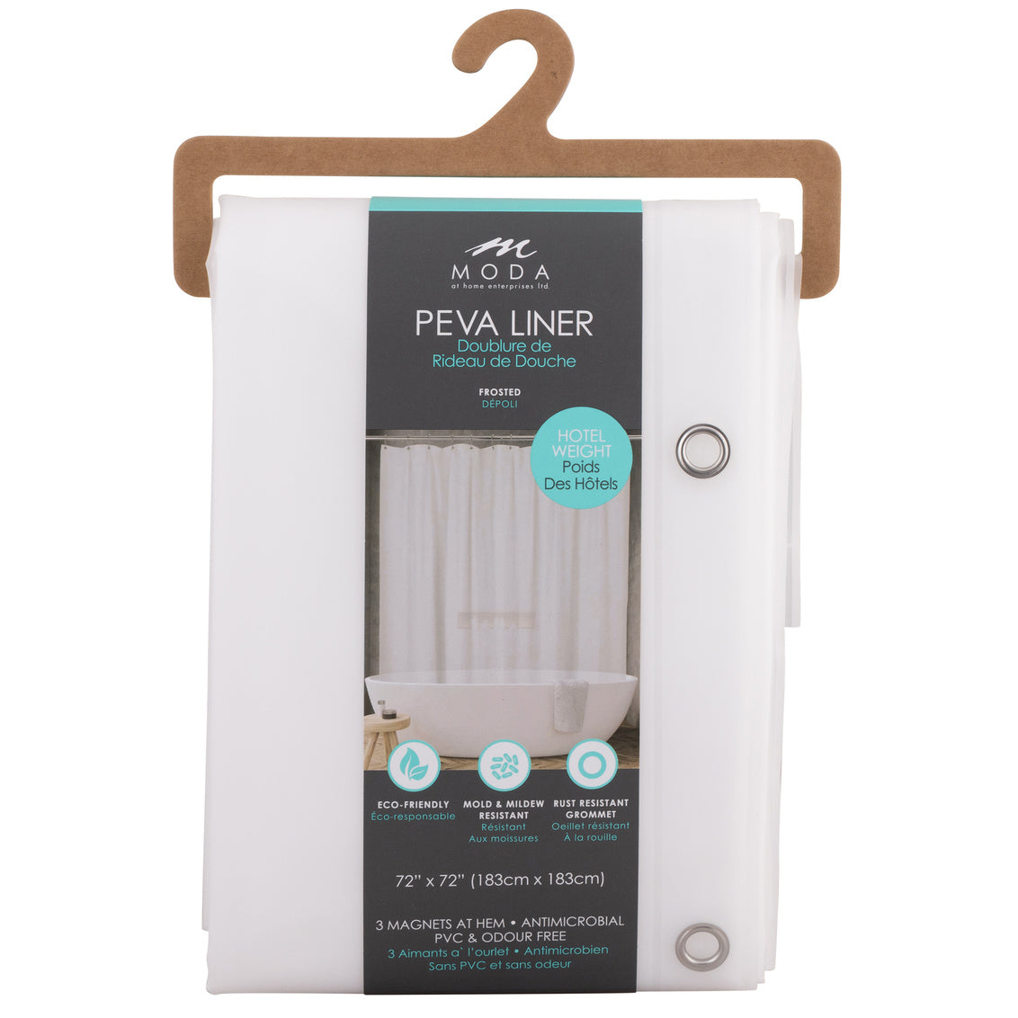 Frosted PEVA Shower Curtain Liner