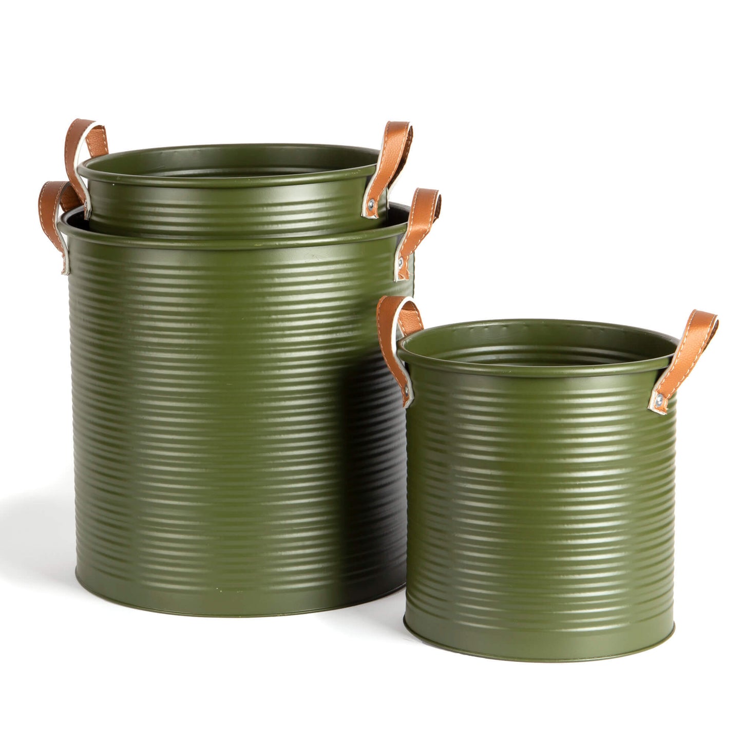 Dark Green Metal Bucket (3 Sizes)