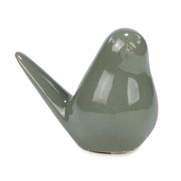 Sage Green Ceramic Bird Right Facing