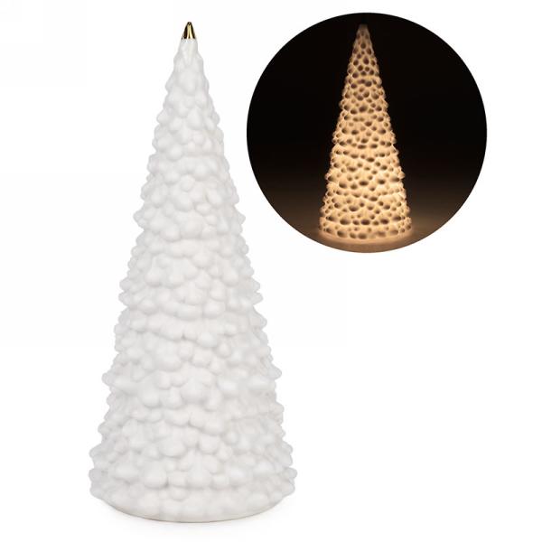 Ceramic LED Tree with Gold Tip 10"