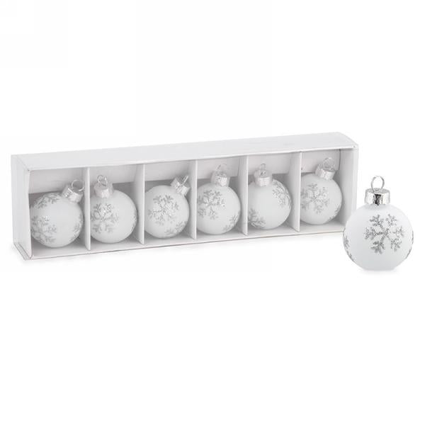 Place Card Holders s/6 White/Silver Snowflakes