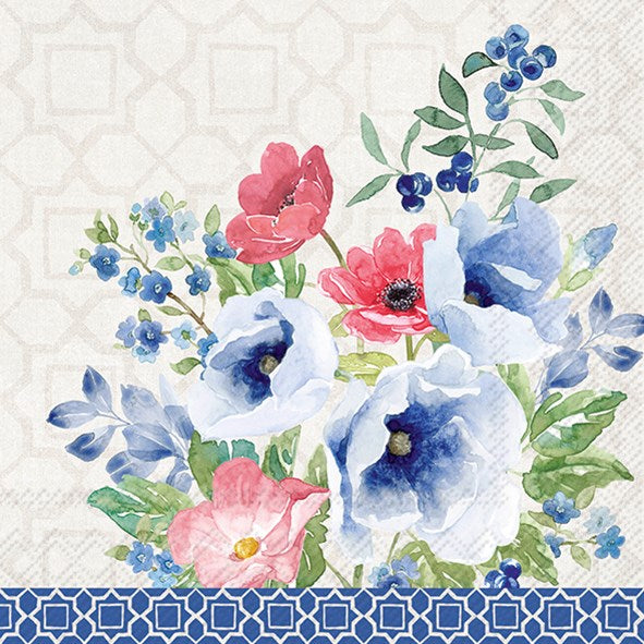 Indigo Bouquet Paper Napkins (3 Sizes)