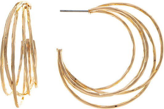 Wired Post Hoop Earring Gold