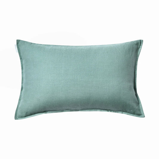 Linen Feather Cushion 14" x 22" - Stone Blue