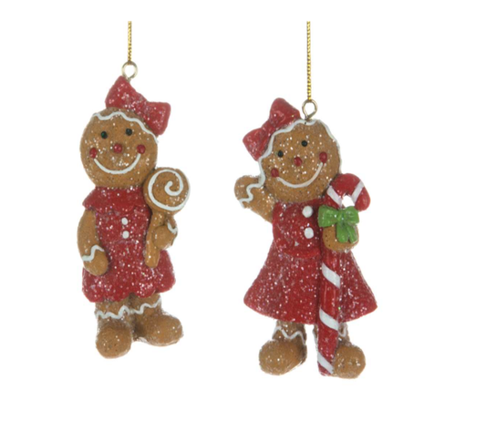 Gingerbread Candy Cane Lollipop Ornament - Assorted Styles