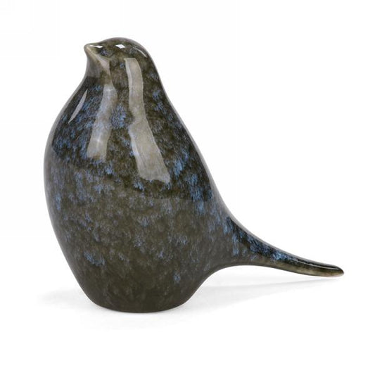 Ceramic Green and Blue Bird Decor - Tail Down