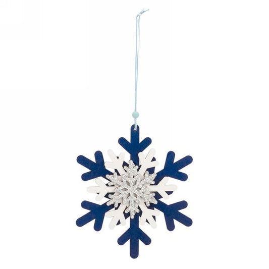 Snowflake Ornament in Blue & Silver - Large