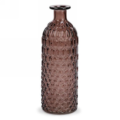 Brown Glass Honeycomb Textured Vase (2 Sizes)