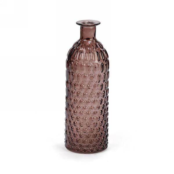 Brown Glass Honeycomb Textured Vase (2 Sizes)