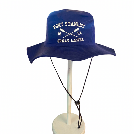 Port Stanley Sun Hat with Chin Strap - Navy