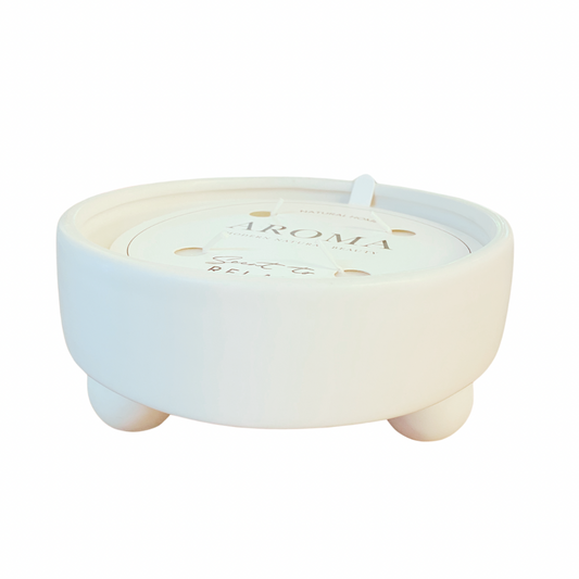 Scented Candle in Ivory Footed Bowl