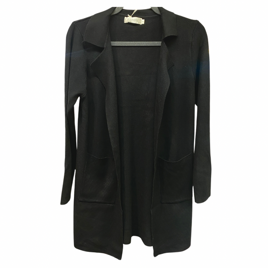 Black Long Open Cardigan