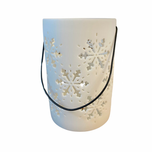 Ceramic LED Lantern with Snowflakes