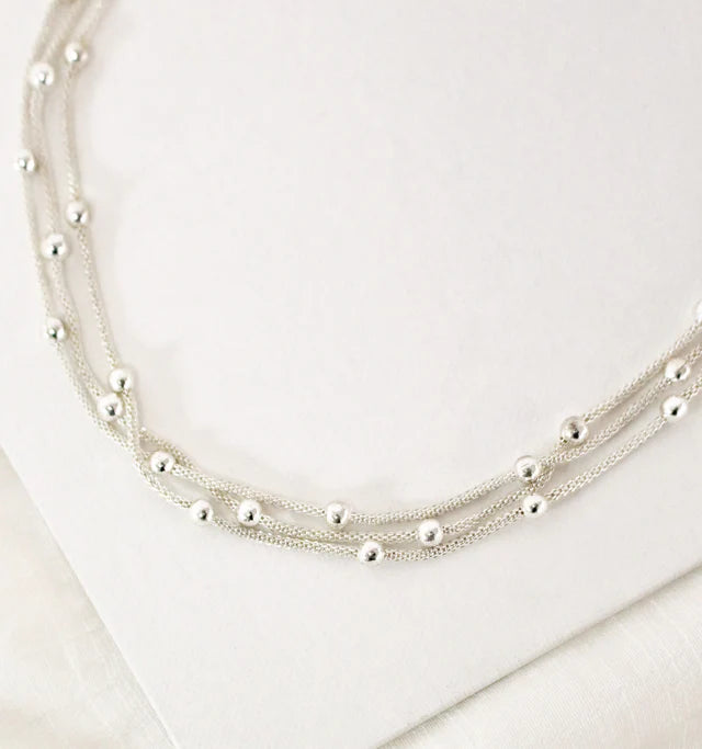 Magnetic Mesh Necklace Silver