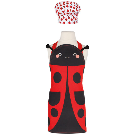 Ladybug Daydream Kid's Apron and Hat