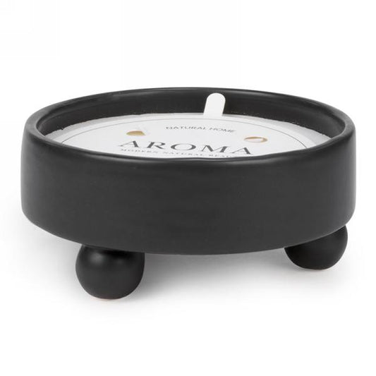 Scented Candle in Black Footed Bowl