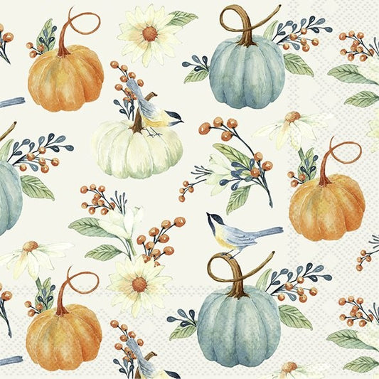 Pumpkin Floral Napkins (2 Sizes)